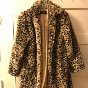 Faux Fur Leopard Coat